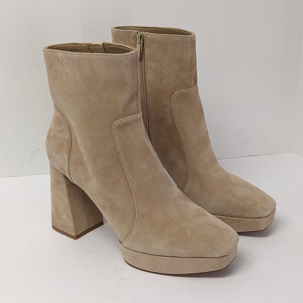 Vince Camuto Penella Platform Ankle Boots, Beige, Women's 9.5 M